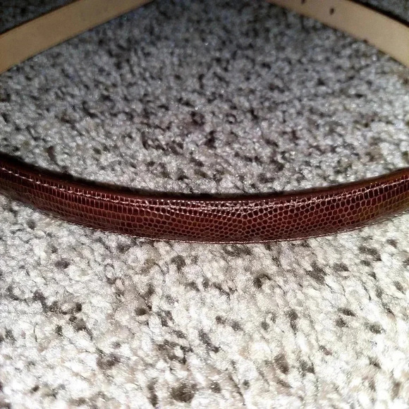 BRIGHTON Classics 23009 Brown Leather Lizard Belt Buckle MADE IN USA Women M/30 - Picture 9 of 9